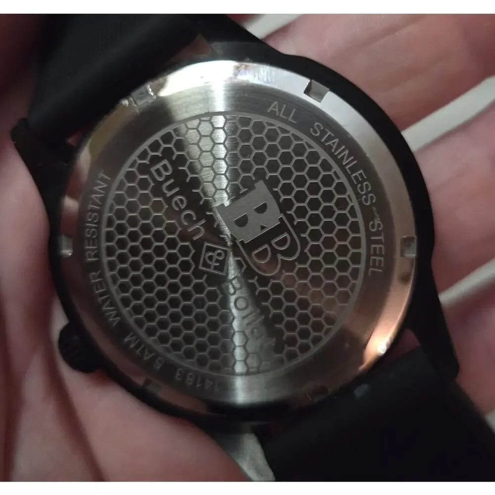 Buech & Boilat Black Gold WATCH 14183 Timer Rubber 5 ATM Water Resistant